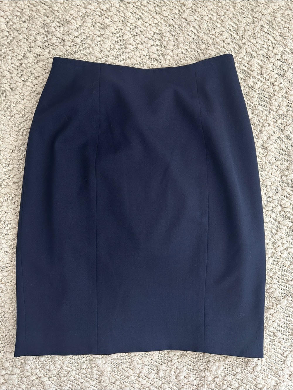 Vintage Paul Stanley Navy Blue 100% Wool Pencil Skirt Size 8 Made in USA
